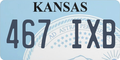 KS license plate 467IXB