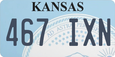 KS license plate 467IXN