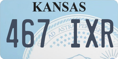 KS license plate 467IXR