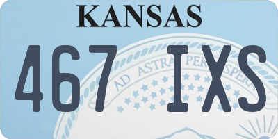 KS license plate 467IXS