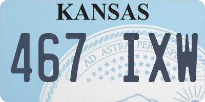 KS license plate 467IXW