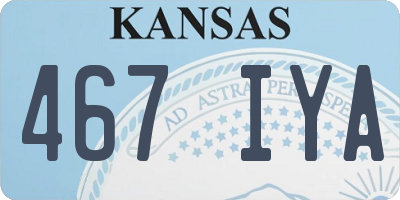 KS license plate 467IYA
