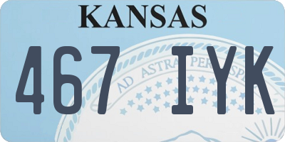 KS license plate 467IYK