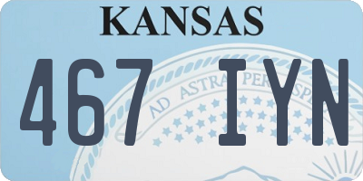 KS license plate 467IYN