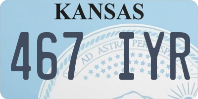 KS license plate 467IYR