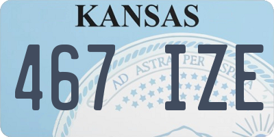 KS license plate 467IZE