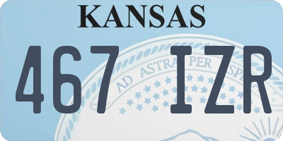 KS license plate 467IZR