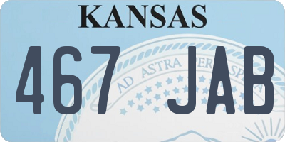 KS license plate 467JAB
