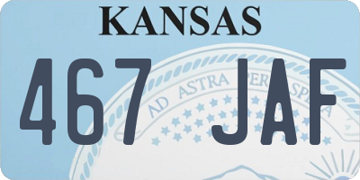 KS license plate 467JAF