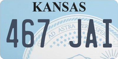 KS license plate 467JAI