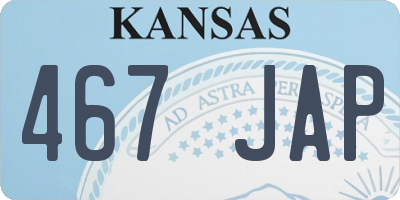 KS license plate 467JAP