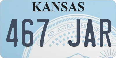 KS license plate 467JAR