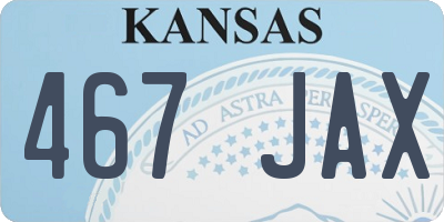 KS license plate 467JAX