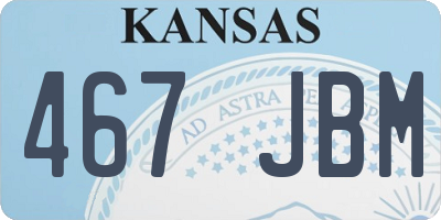 KS license plate 467JBM