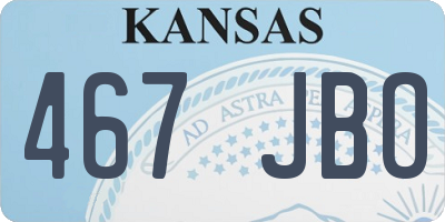 KS license plate 467JBO