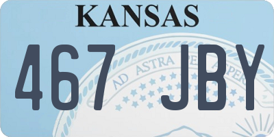 KS license plate 467JBY