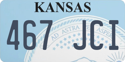 KS license plate 467JCI