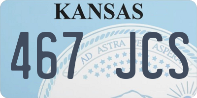 KS license plate 467JCS