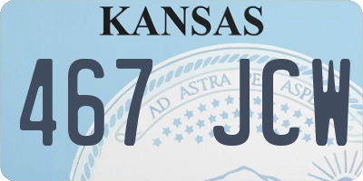 KS license plate 467JCW