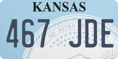 KS license plate 467JDE