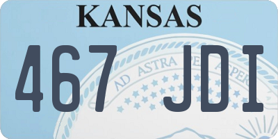 KS license plate 467JDI