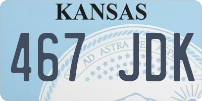 KS license plate 467JDK
