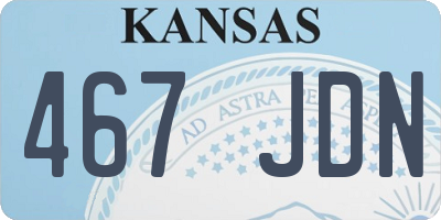 KS license plate 467JDN