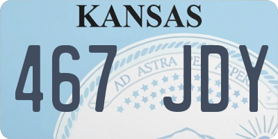 KS license plate 467JDY