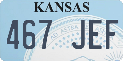 KS license plate 467JEF