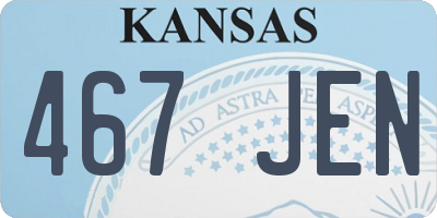 KS license plate 467JEN