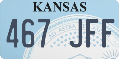 KS license plate 467JFF