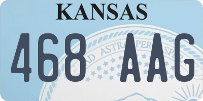 KS license plate 468AAG