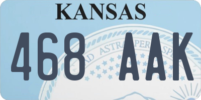 KS license plate 468AAK