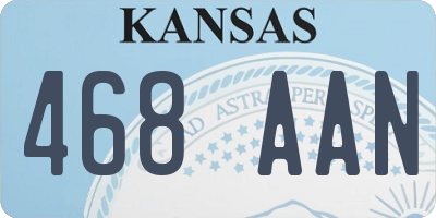 KS license plate 468AAN