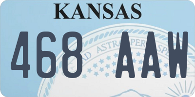 KS license plate 468AAW