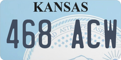 KS license plate 468ACW