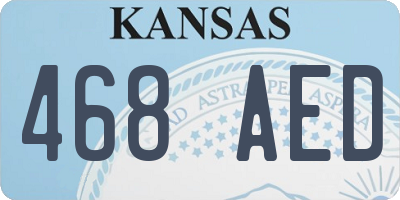 KS license plate 468AED