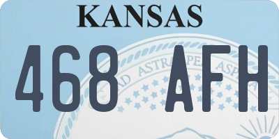 KS license plate 468AFH