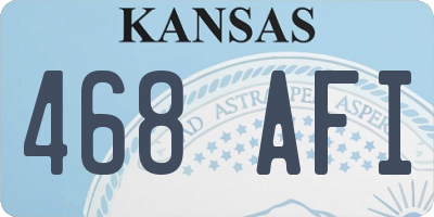 KS license plate 468AFI