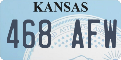 KS license plate 468AFW