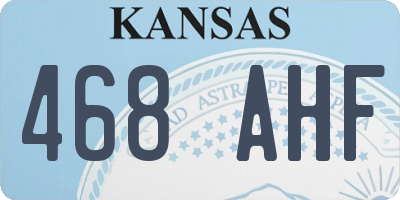 KS license plate 468AHF