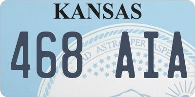 KS license plate 468AIA
