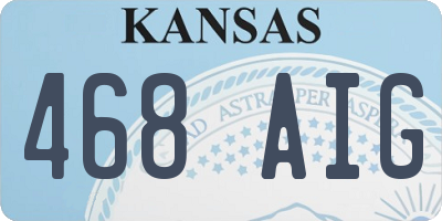 KS license plate 468AIG