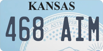 KS license plate 468AIM