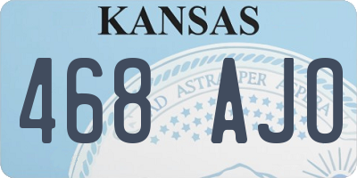 KS license plate 468AJO