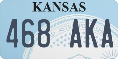 KS license plate 468AKA