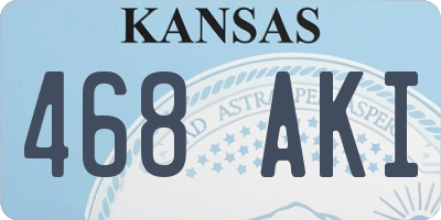 KS license plate 468AKI