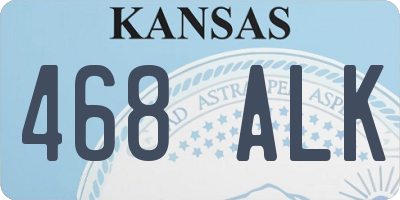 KS license plate 468ALK