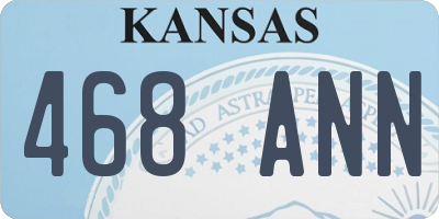 KS license plate 468ANN