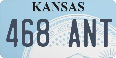 KS license plate 468ANT